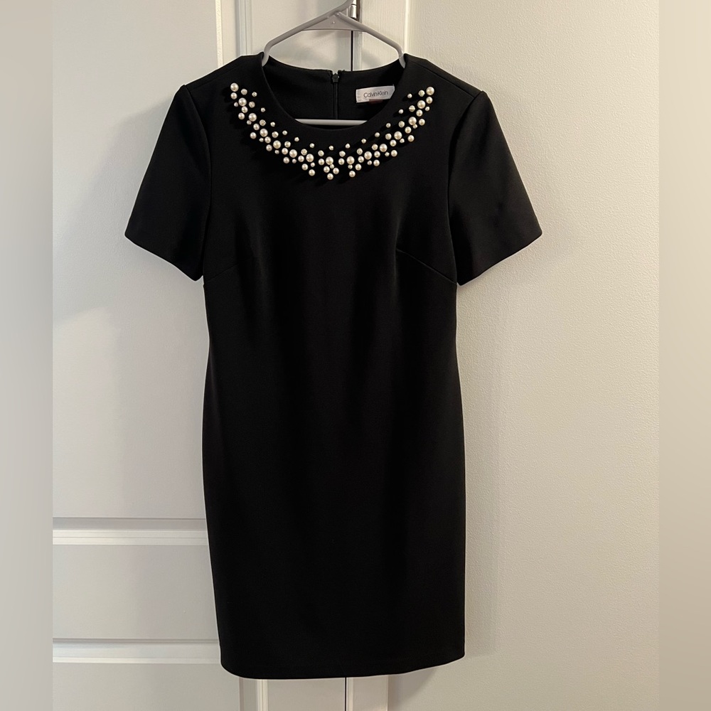Calvin Klein Black Pearl Studded Dress